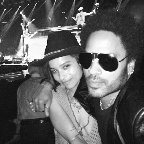 Lenny Kravitz com a filha Zoe (Foto: Instagram/ Reprodução)