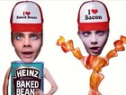 Bem-humorada, Cara Delevingne saúda os fãs 'vestida' de bacon