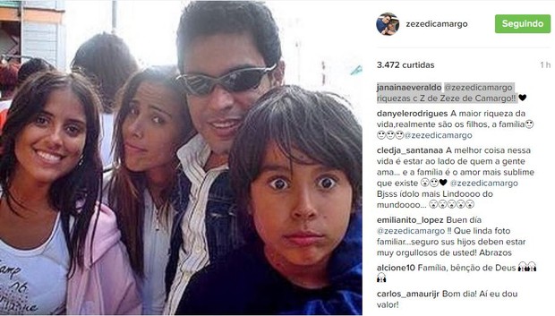 Zezé di Camargo escorrega no português e é corrigido por internautas (Foto: Reprodução / Instagram)