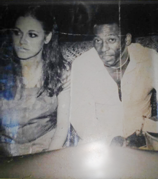 Cynthia Isensee e Pelé (Foto: Arquivo Pessoal )