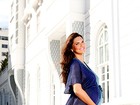 Em ensaio de moda, Daniella Sarahyba mostra looks sofisticados para grávidas