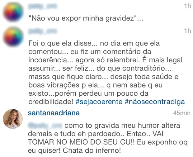 Adriana Santana discute com fã na web (Foto: Instagram / Reprodução)