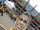 'Somos todos Neymar': famosos usam máscara com rosto do jogador em dia de partida Brasil X Alemanha