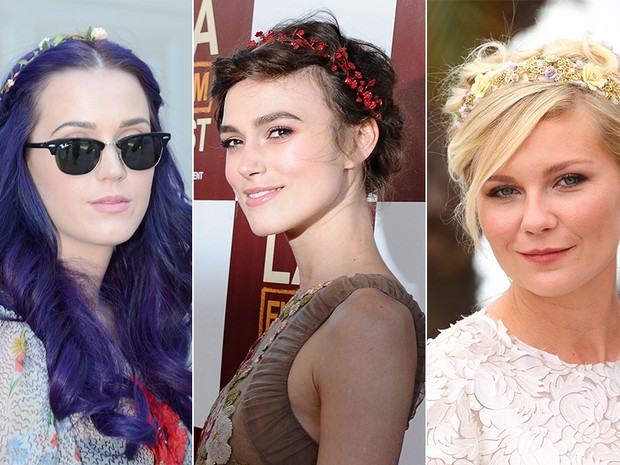 Tiara de flores - Katy Perry, Keira Knightley e Kirsten Dunst (Foto: Instagram / Reprodução)