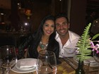Amanda Djehdian posta foto em jantar romântico com o namorado: 'Eu e ele'