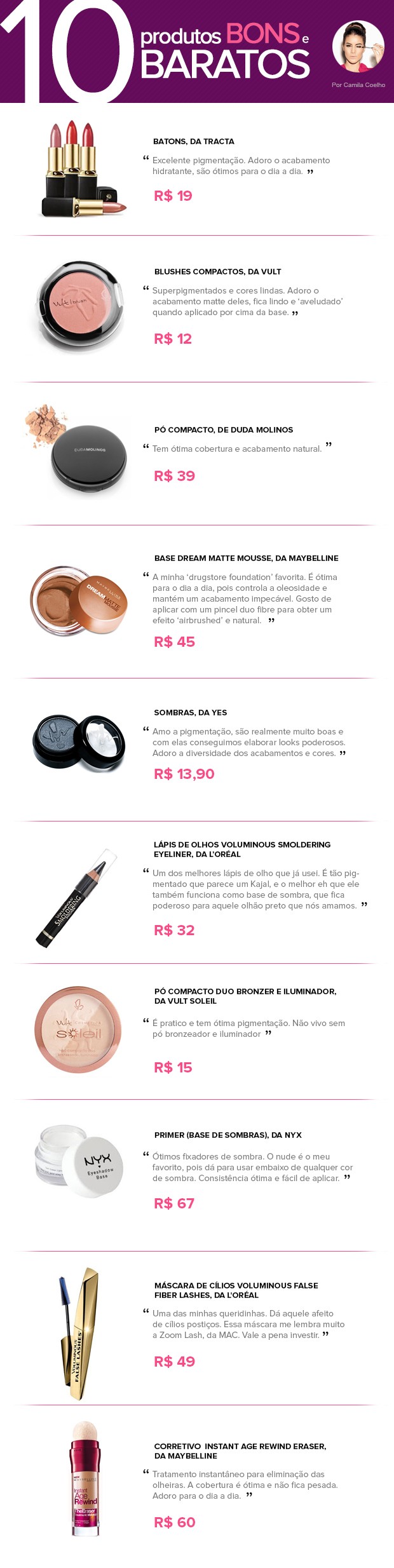 10 produtos bons e baratos - Camila Coelho (Foto: Ego)