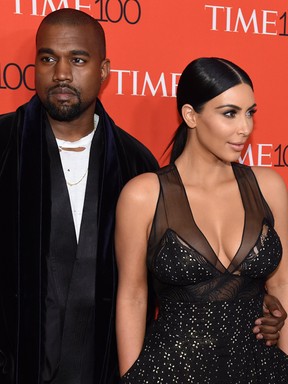 Kanye West e Kim Kardashian (Foto: Agência AFP)