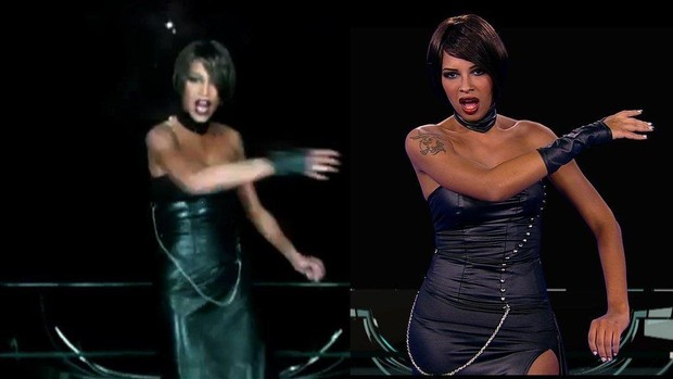 Ariadna Arantes se transforma em 'Whitney Houston' (Foto: Rede TV!/Reprodução)