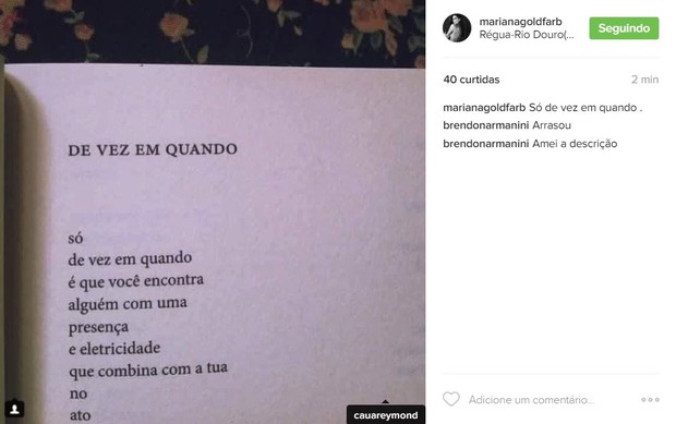 Cauã Reymond recebe declaração da namorada (Foto: Reprodução / Instagram)