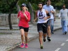 Bruno Gagliasso e Giovanna Ewbank correm juntos no Rio