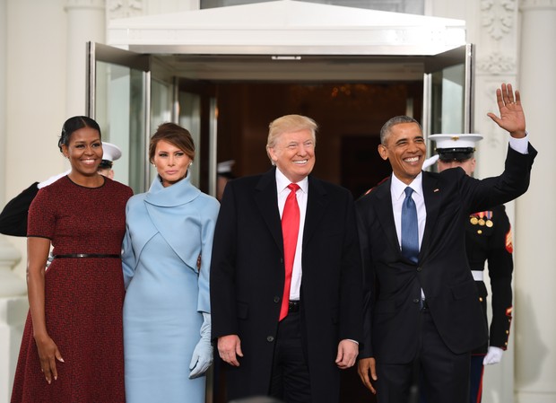  Michelle Obama, Melania Trump,  Donald Trump e Obama  (Foto: afp)