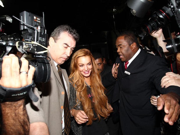 Lindsay Lohan chega em loja em São Paulo (Foto: Manuela Scarpa/ Foto Rio News)