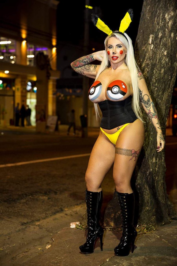 Sabrina BOING BOING se veste de pokemon para ser capturada (Foto: Divulgação / Cadu Nickek)