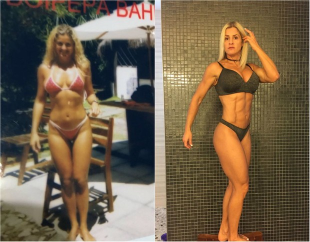 Antes e depois de Karen Domingos  (Foto: Arquivo Pessoal)