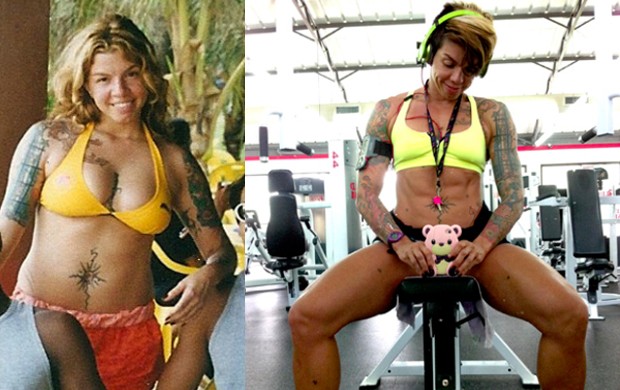 Antes (em 2000) e depois (em 2013) de Penélope. O peso não mudou: 62 kg. (Foto: Reprodução/Instagram)