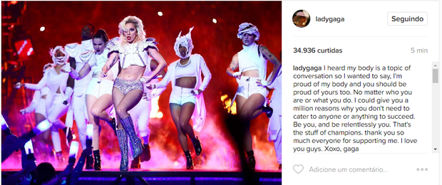 Lady Gaga rebate críticas (Foto: Reprodução / Instagram)