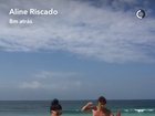 Aline Riscado e Felipe Roque praticam treino funcional na praia