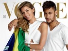 Gisele Bündchen e Neymar posam com a bandeira do Brasil para 'Vogue'