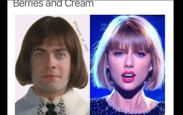 Novo visual de Taylor Swift no Grammy vira meme (Foto: Reprodução/Twitter)
