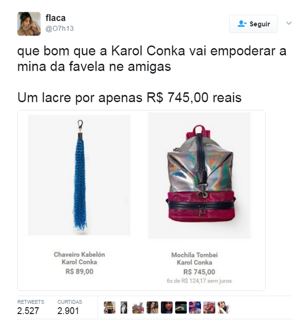 Karol Conka é criticada por preço dos produtos (Foto: Reprodução/Twitter)