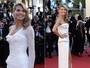 Heidi Klum usa vestido com superfenda em première em Cannes