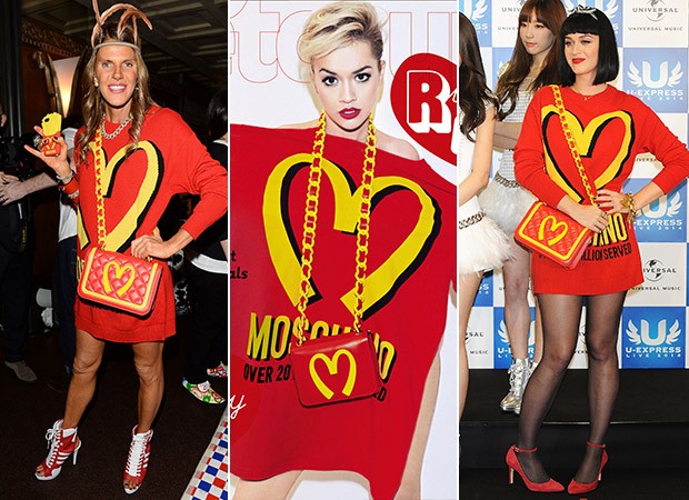 Coleção Moschino - Estampa McDonald&#39;s - Anna Dello Russo, Rita Ora e Katy Perry (Foto: Agência Getty Images)