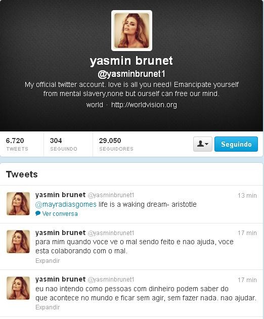 Yasmin Brunet (Foto: Reprodução/Twitter)