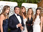 Sylvester Stallone vai com a mulher e as filhas modelos no Globo de Ouro