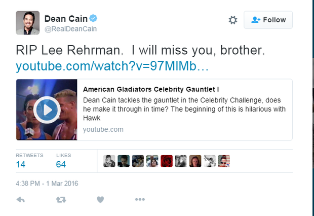DEan Cain (Foto: Reprodução/ Twitter)