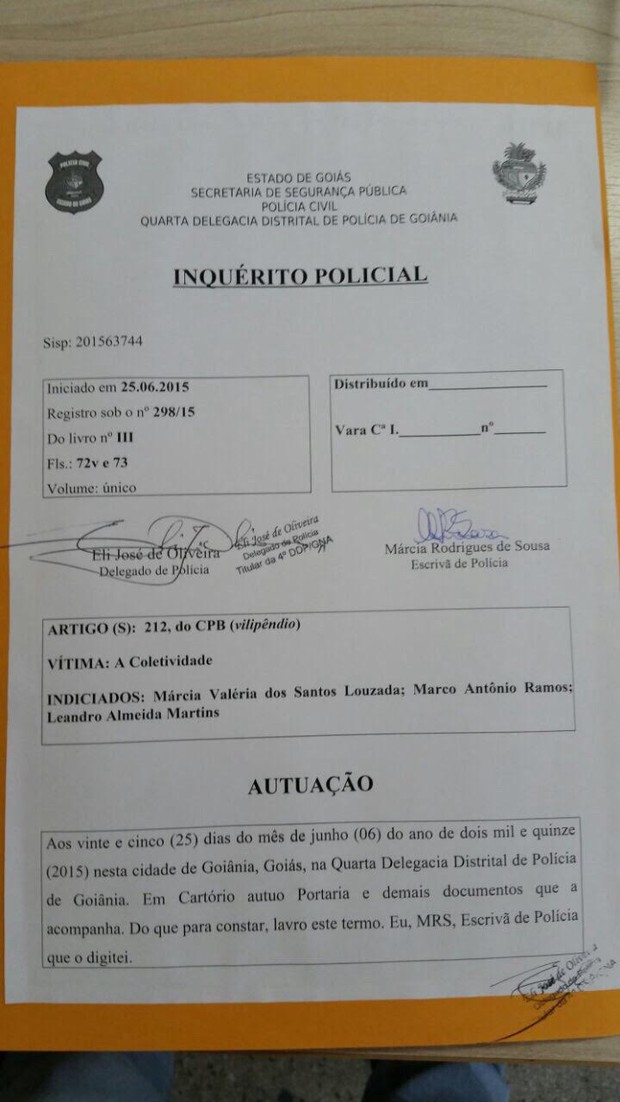 Relatório caso Cristiano Araújo (Foto: Reprodução)
