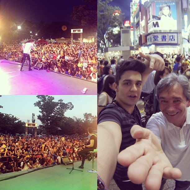 Luan Santana e Serginho Groisman em Brazilian Day no Japão (Foto: Reprodução/Instagram)