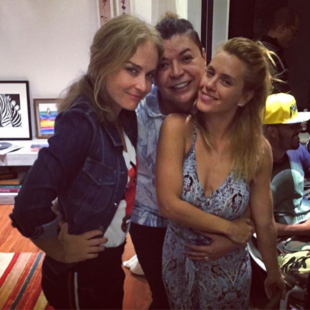 Angélica, David Brazil e Carolina Dieckmann em festa no Rio (Foto: Instagram/ Reprodução)