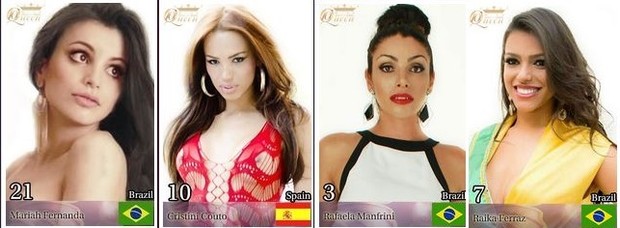 Concorrentes brasileiras no Miss International Queen 2014 (Foto: Reprodução do Facebook)