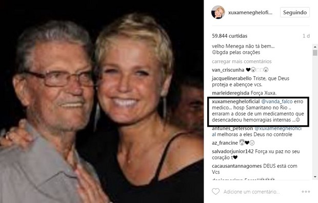 Xuxa fala de saúde do pai em post (Foto: Reprodução/Instagram)