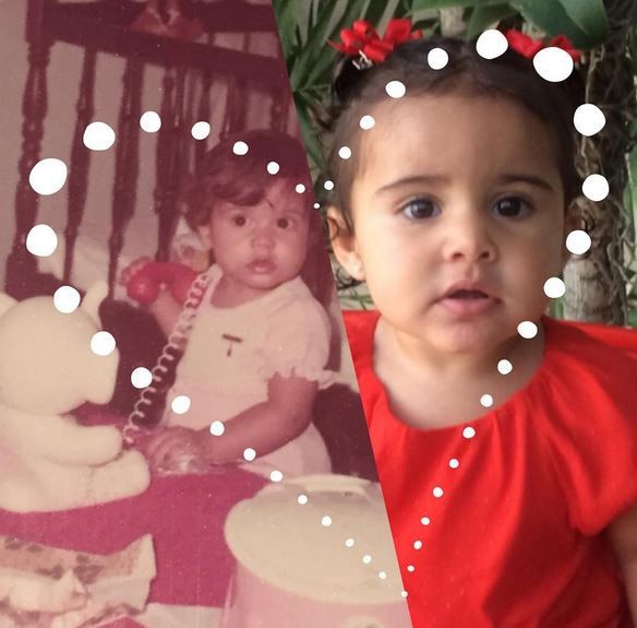 Nívea Stelmann compara foto dela e da filha com um ano de idade (Foto: Reprodução/Instagram)
