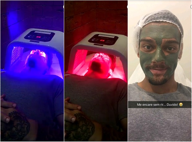 Lucas Lucco faz tratamentos de beleza (Foto: Reprodução/Snapchat)