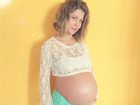 Bárbara Borges posa com barrigão de grávida: 'Tudo está mais lento'
