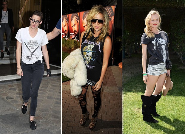 Camisetas de Banda - Kristen Stewart, Kesha, Diane Kruger (Foto: Agência Getty Images)