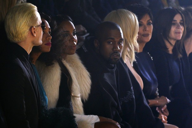 Jared Leto, Kanye West e Kim Kardashian assistem ao desfile da Lanvin, em Paris (Foto: AFP)