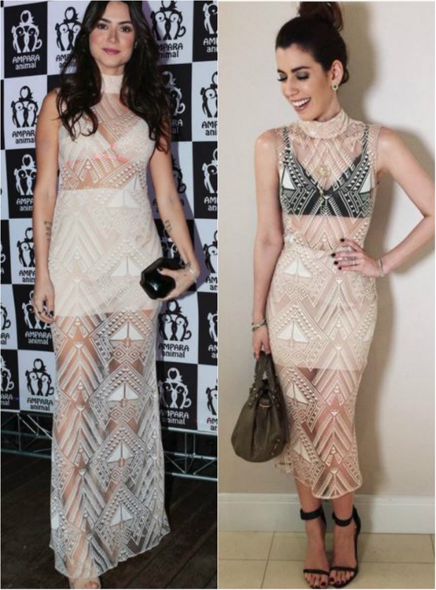 Thaila Ayala e Camila Coutinho usam vestido transparênte com lingerie à mostra (Foto: Ag.News/Reprodução do Instagram)