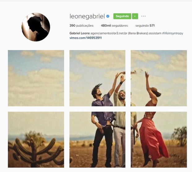 Gabriel Leone posta homenagem a Domingos Montagner no Instagram (Foto: Reprodução / Instagram)