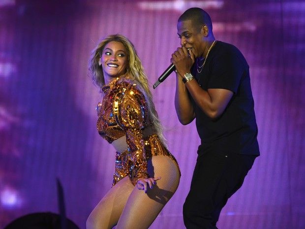 Beyoncé e Jay-Z em show em Nova Jersey, nos Estados Unidos (Foto: Larry Busacca/ Getty Images/ AFP)