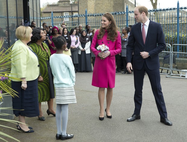 Kate Middleton e príncipe William na última aparição da duquesa de Cambridge antes de dar à luz segundo filho (Foto: AFP)