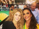 Musas! Ivete e Shakira posam juntas após jogo: 'Amiga querida. Shak linda'