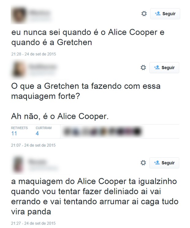 Comentários sobre Alice Cooper no Rock in Rio (Foto: Reprodução / Twitter)