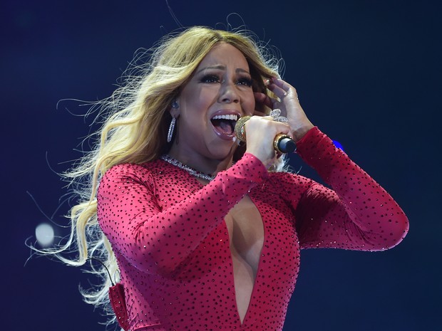 Mariah Carey em show na Cidade do México, no México (Foto: Alfredo Estrella/ AFP)