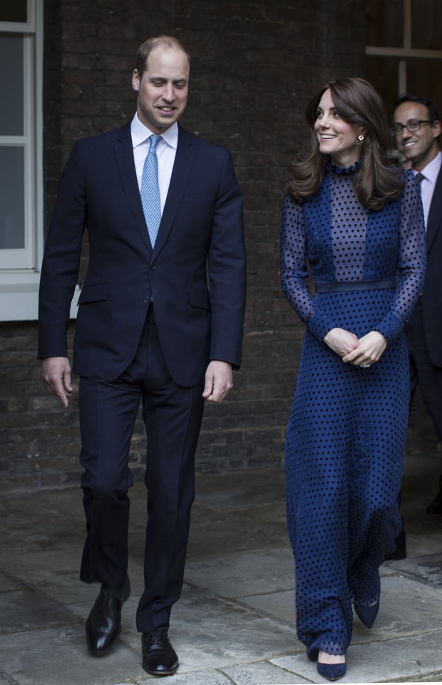 Príncipe William e Kate Middleton em evento no Kensington Palace, em Londres (Foto: AFP)