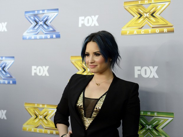 Demi Lovato em festa do ‘The X Factor’ em Los Angeles, nos Estados Unidos (Foto: Kevork Djansezian/ Reuters)