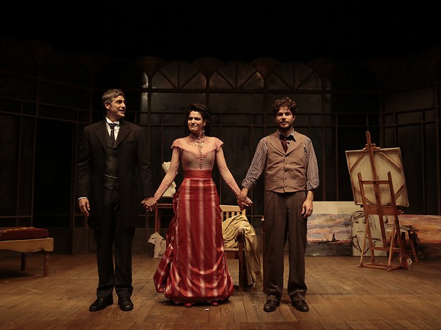 Reynaldo Gianecchini, Maria Manoella e Erik Marmo em estreia de peça em São Paulo (Foto: Alessandra Gerzoschkowitz/ EGO)
