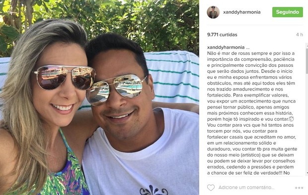 Carla Perez e Xanddy em foto de homenagem do cantor (Foto: Reprodução/Instagram)